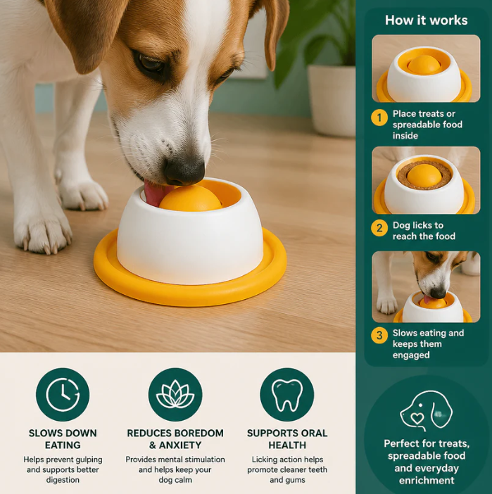 Interactive Slow Feeder Lick Bowl