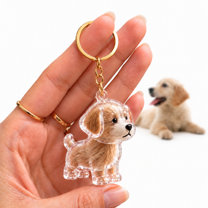 Dog Fur Capsule Keychain