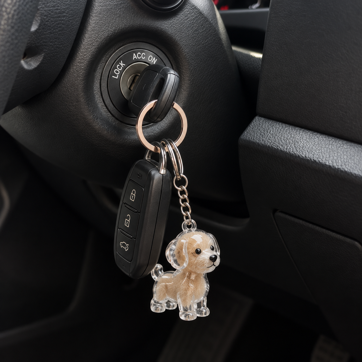 Dog Fur Capsule Keychain