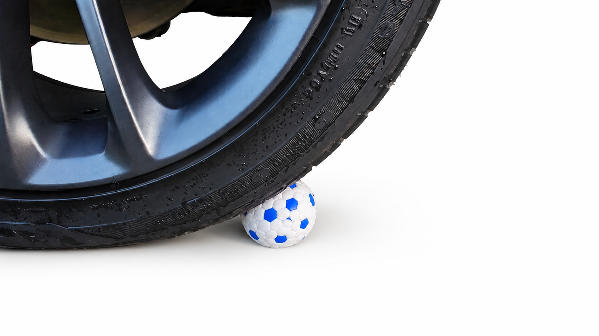 Your car can run it over. Your dog still won't destroy it.