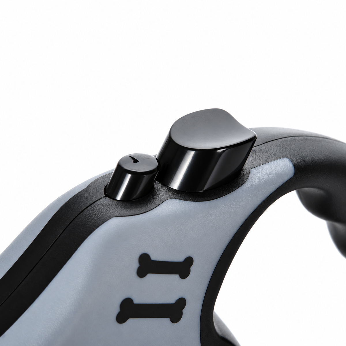 One-button brake and lock, right under your thumb.