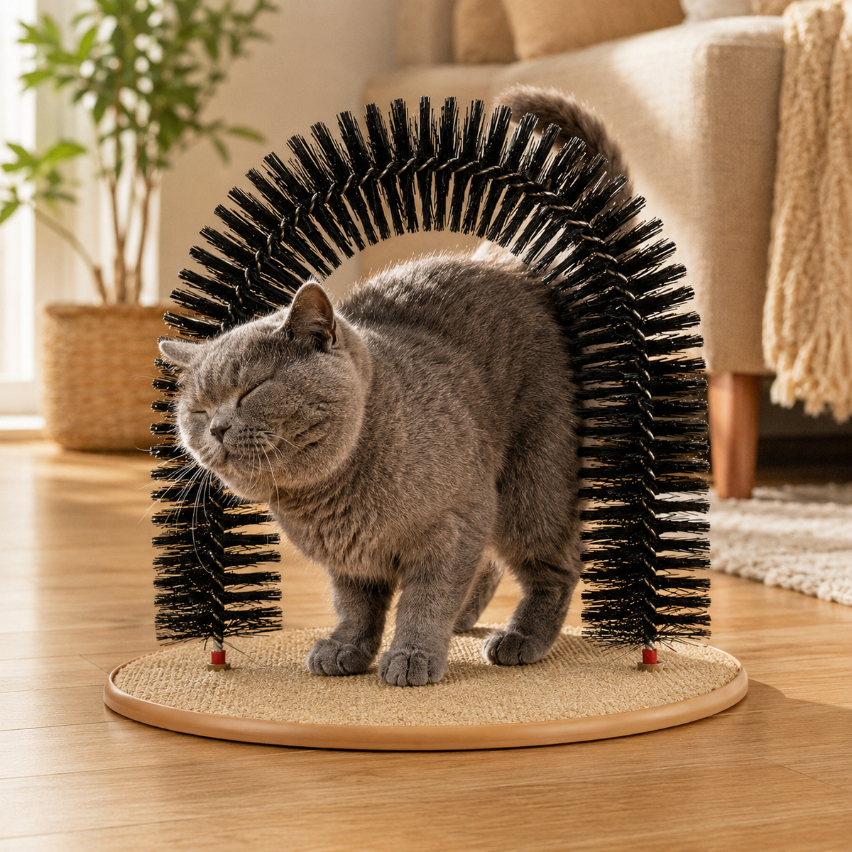 HomePaw Cat Self-Grooming Arch Brush and Scratch Pad - self-grooming arch for cats in the UK