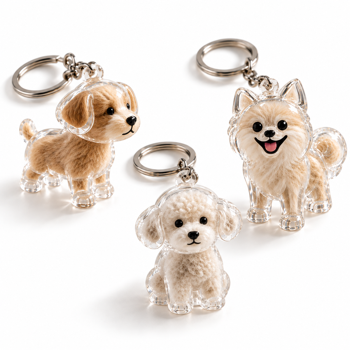 Dog Fur Capsule Keychain