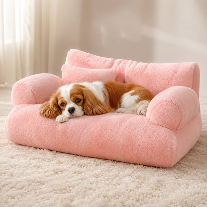 HomePaw Royal Dog Sofa - dog relaxing in plush royal sofa bed