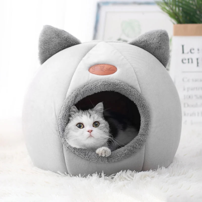 Cosy Cave Cat Bed - Enclosed for Deep Sleep