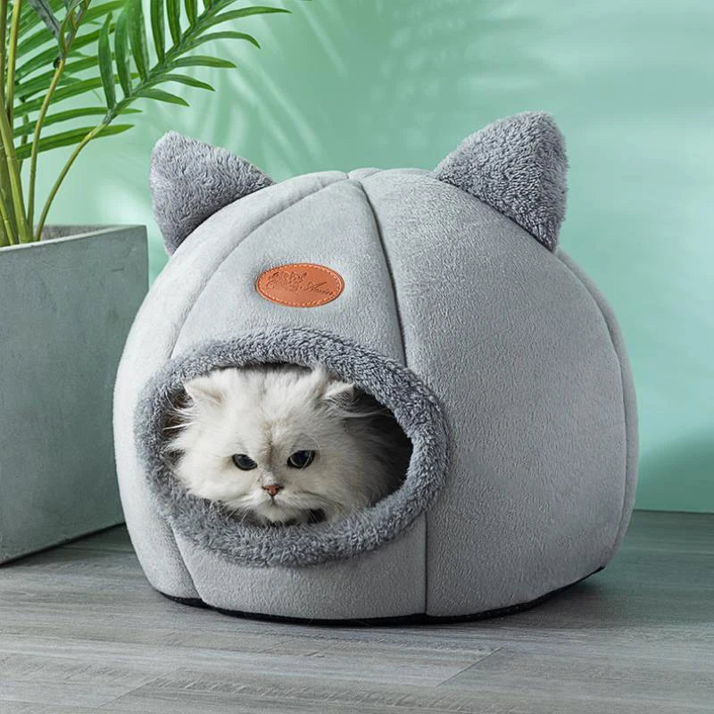 Cosy Cave Cat Bed - Enclosed for Deep Sleep