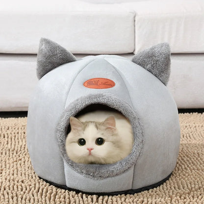 Cosy Cave Cat Bed - Enclosed for Deep Sleep