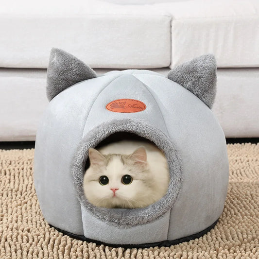 Cosy Cave Cat Bed - Enclosed for Deep Sleep