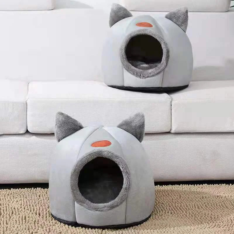 Cosy Cave Cat Bed - Enclosed for Deep Sleep