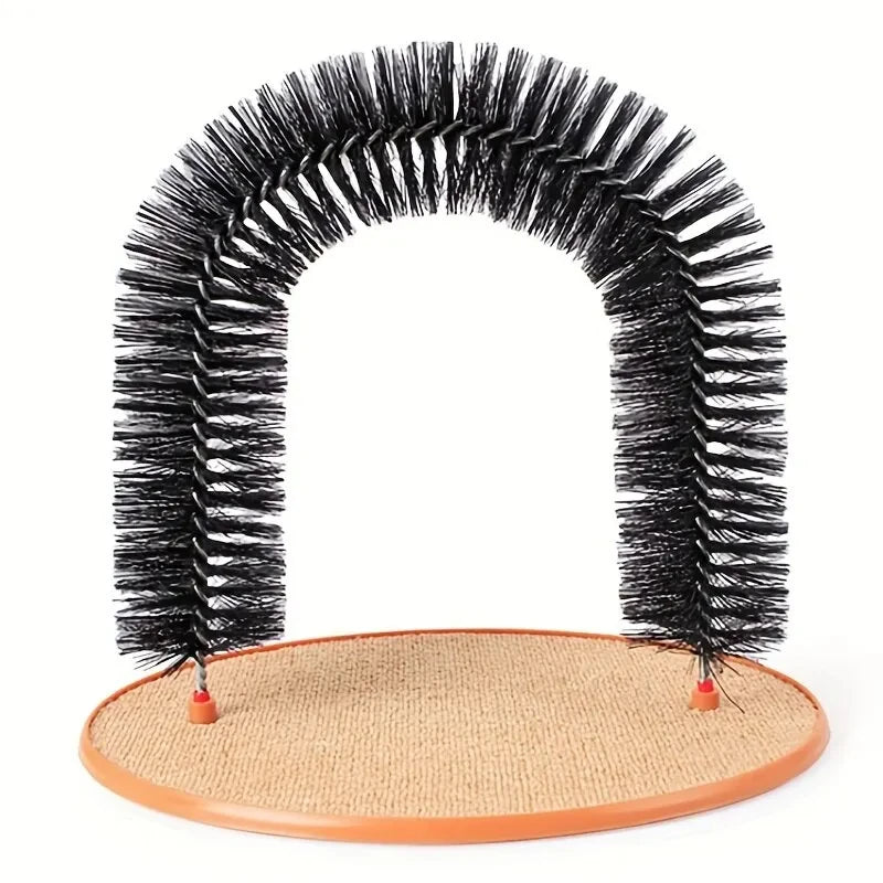 Cat Grooming Arch — Self-Massage Brush & Scratch Pad in One