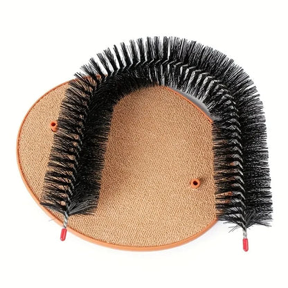 Cat Grooming Arch — Self-Massage Brush & Scratch Pad in One