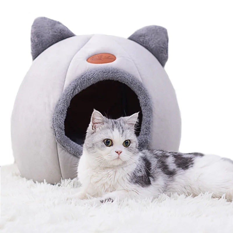 Cosy Cave Cat Bed - Enclosed for Deep Sleep