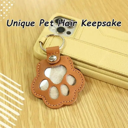 Pet Fur Keepsake Keychain - Leather Hair Locket