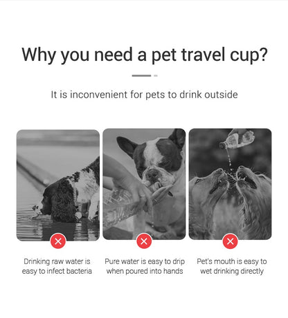 Portable Dog Water Bottle - Leak-Free with Built-In Bowl
