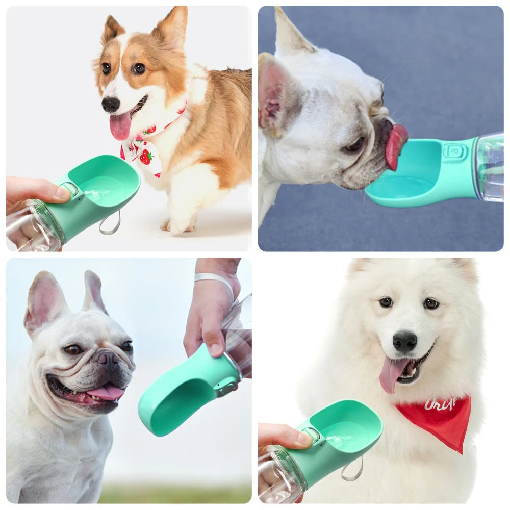 Portable Dog Water Bottle - Leak-Free with Built-In Bowl