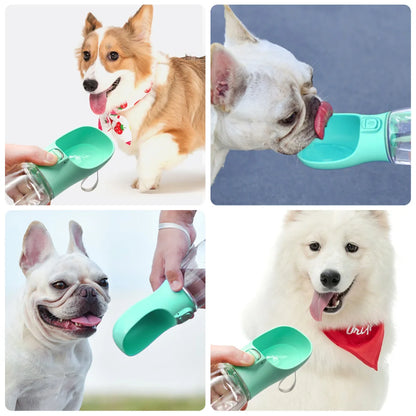 Portable Dog Water Bottle - Leak-Free with Built-In Bowl