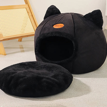 Cosy Cave Cat Bed - Enclosed for Deep Sleep