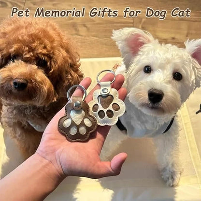 Pet Fur Keepsake Keychain - Leather Hair Locket
