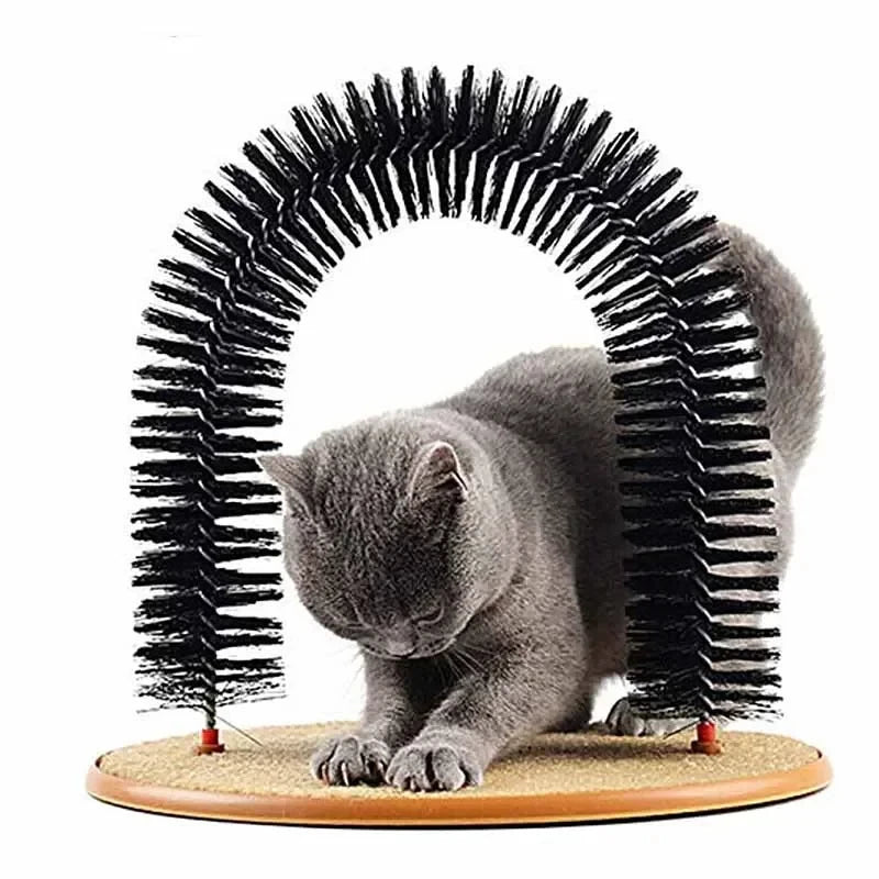 Cat Grooming Arch — Self-Massage Brush & Scratch Pad in One