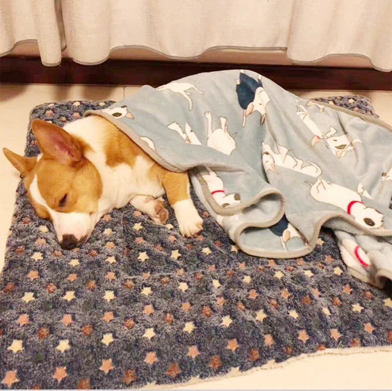Flannel Pet Sleeping Mat - Soft Washable Blanket for Dogs and Cats