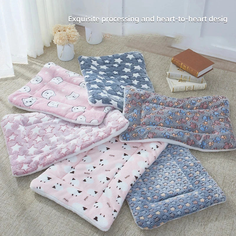 Flannel Pet Sleeping Mat - Soft Washable Blanket for Dogs and Cats