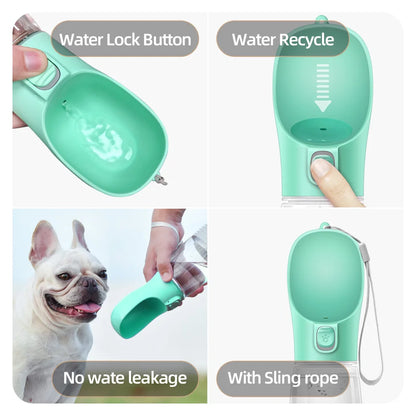 Portable Dog Water Bottle - Leak-Free with Built-In Bowl
