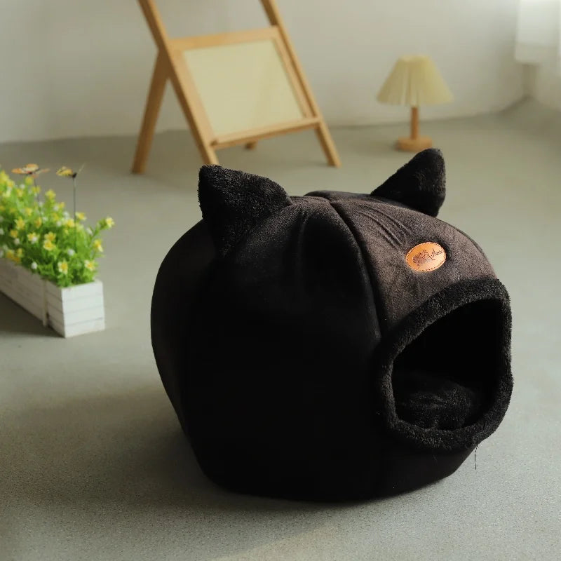 Cosy Cave Cat Bed - Enclosed for Deep Sleep