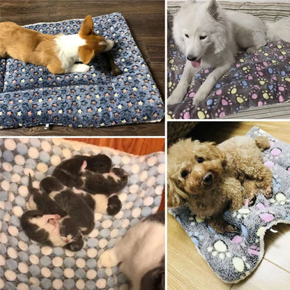 Flannel Pet Sleeping Mat - Soft Washable Blanket for Dogs and Cats