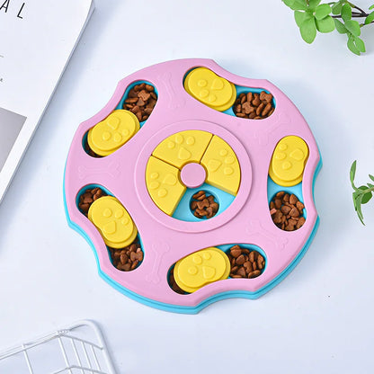 Dog Puzzle Slow Feeder Bowl - Interactive IQ Feeder