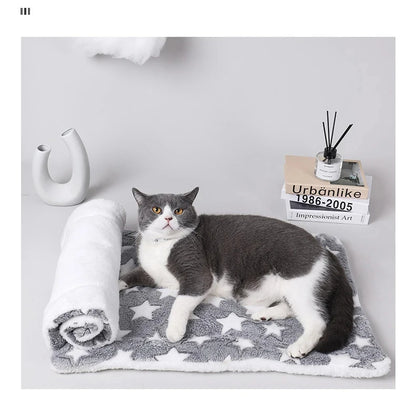 Flannel Pet Sleeping Mat - Soft Washable Blanket for Dogs and Cats