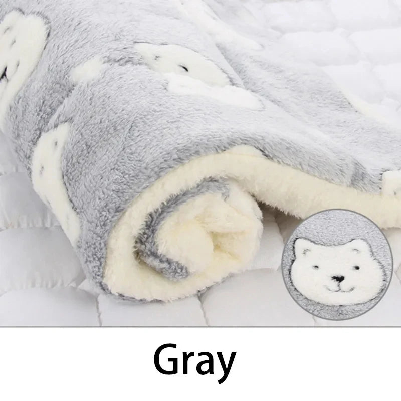 Flannel Pet Sleeping Mat - Soft Washable Blanket for Dogs and Cats