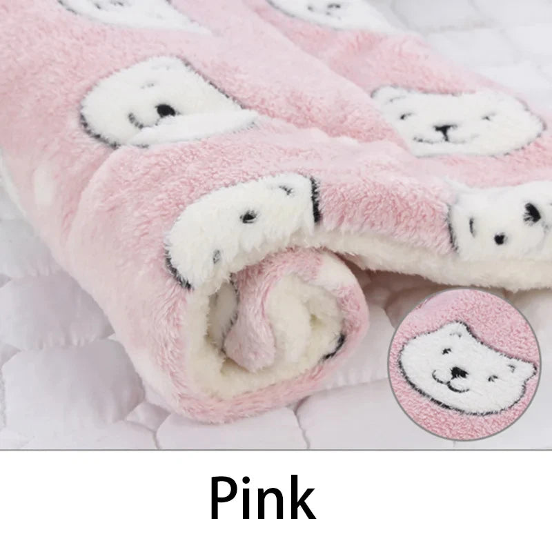 Flannel Pet Sleeping Mat - Soft Washable Blanket for Dogs and Cats
