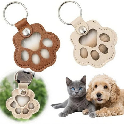 Pet Fur Keepsake Keychain - Leather Hair Locket
