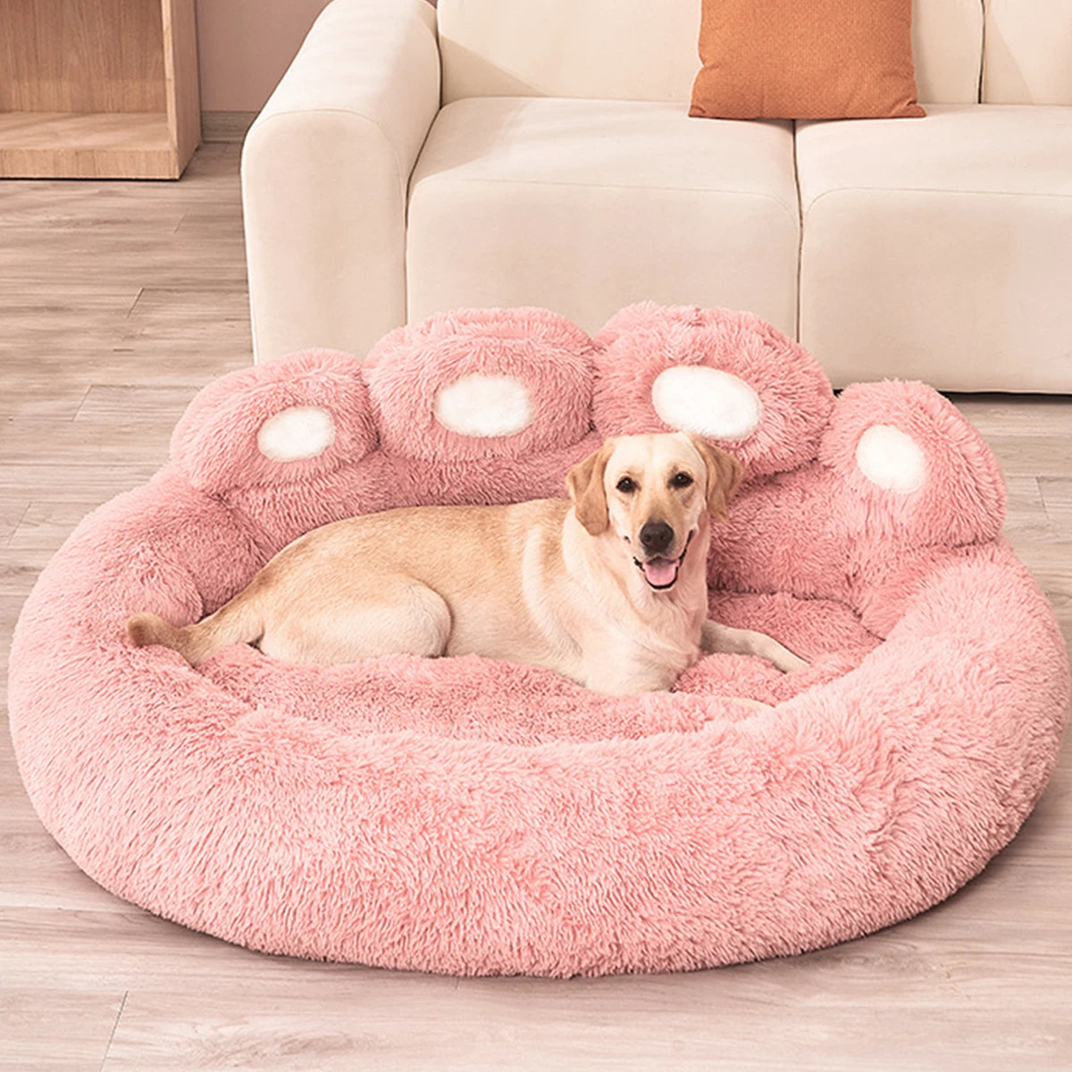 HomePaw Anti Anxiety Paw Dog Bed - dog sleeping peacefully in calming paw bed