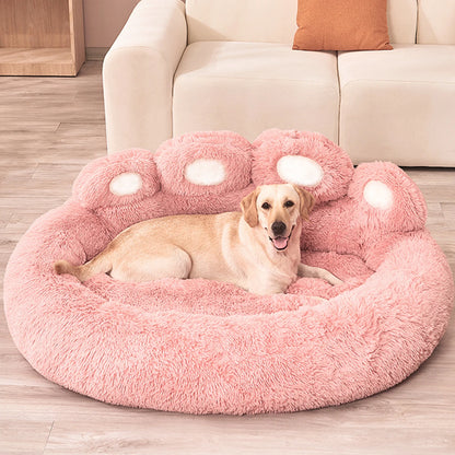HomePaw Anti Anxiety Paw Dog Bed - dog sleeping peacefully in calming paw bed