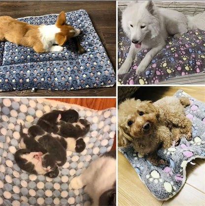 Flannel Pet Sleeping Mat - Soft Washable Blanket for Dogs and Cats