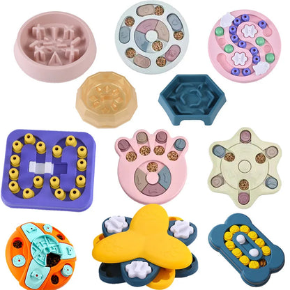 Dog Puzzle Slow Feeder Bowl - Interactive IQ Feeder