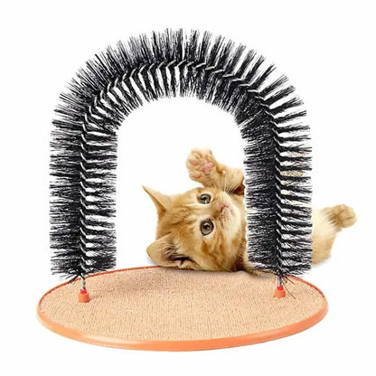 Cat Grooming Arch — Self-Massage Brush & Scratch Pad in One