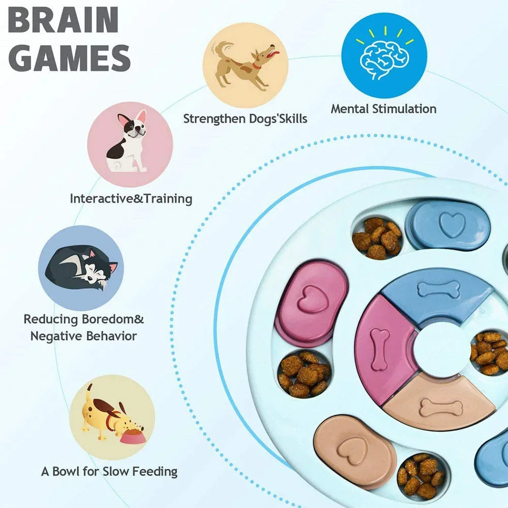 Dog Puzzle Slow Feeder Bowl - Interactive IQ Feeder