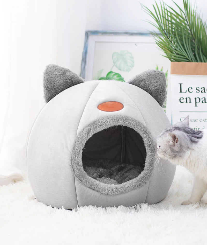 Cosy Cave Cat Bed - Enclosed for Deep Sleep
