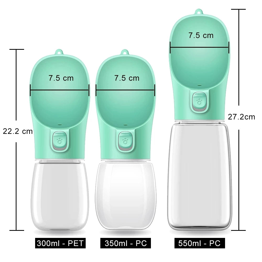 Portable Dog Water Bottle - Leak-Free with Built-In Bowl