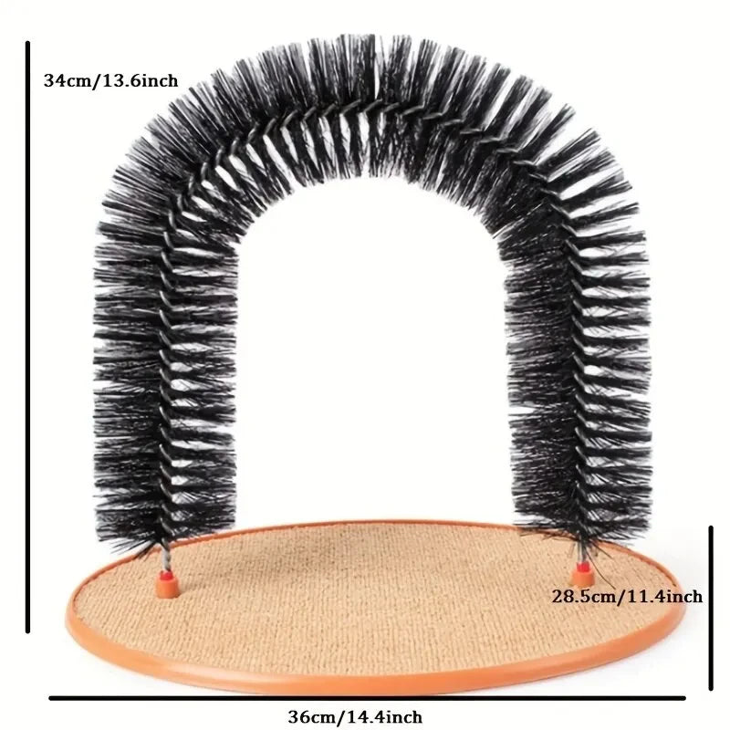 Cat Grooming Arch — Self-Massage Brush & Scratch Pad in One
