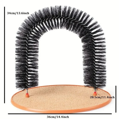 Cat Grooming Arch — Self-Massage Brush & Scratch Pad in One
